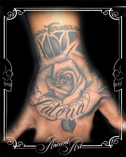 Explore sticker sleeve tattoo ideas, creative tattoo ideas in Hampton, available at Ancient Art Tattoo Studio