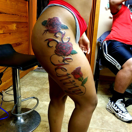 Explore tribal cover up tattoo ideas, creative tattoo ideas in Conway, available at Primal Urge Tattoos