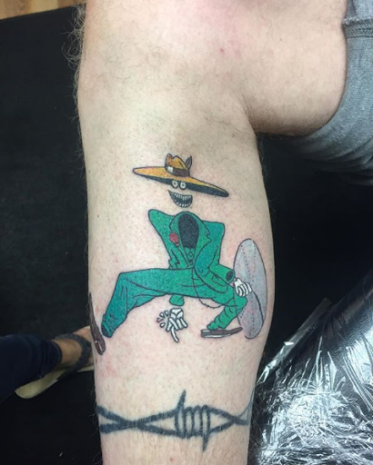 Explore kneecap tattoo ideas, creative tattoo ideas in Philadelphia, available at Daves Artistic Tattoo