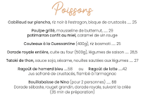 Menu / carte de Nina à la Plage - Restaurant à Pornichet