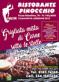 Menu du Pinocchio à Vellego