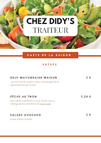 Restaurant de plats à emporter CHEZ DIDY'S à Maubeuge (la carte)