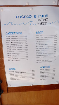 Menu du Chiosco 'e mare à Posada
