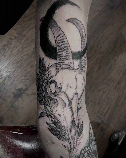 Explore black widow tattoo ideas, creative tattoo ideas in Bend, available at Black Opal Tattoo