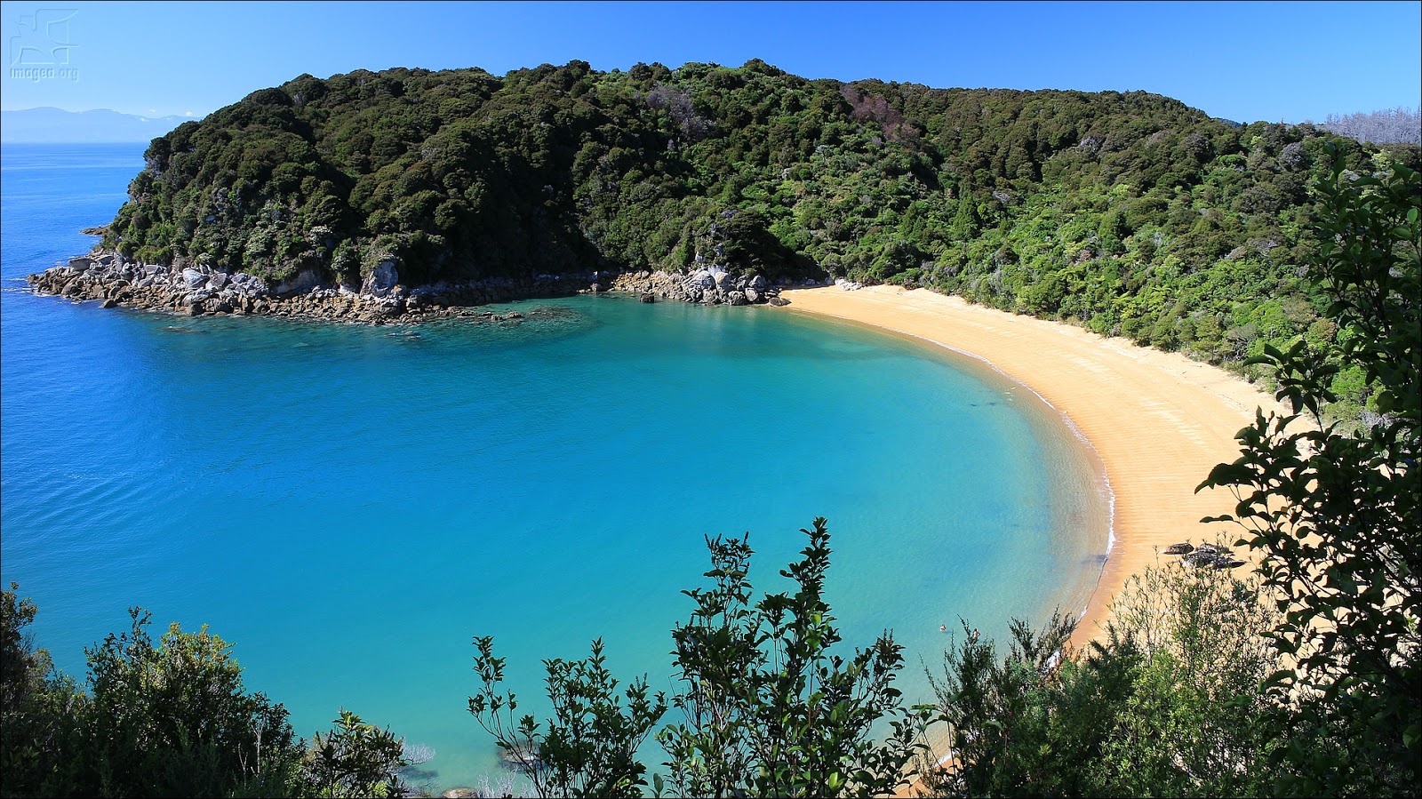 Foto de Te Pukatea Beach com areia fina e brilhante superfície
