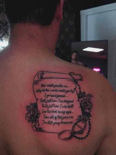 Explore libra scales tattoo ideas, creative tattoo ideas in North Tonawanda, available at Dark Side Ink Tattoo Studio