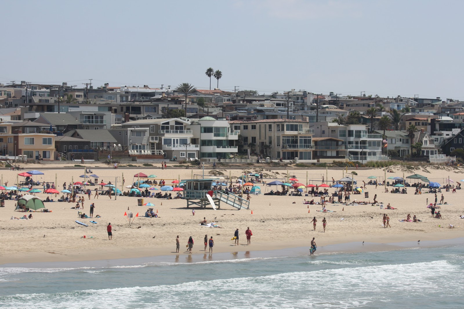Photo of Hermosa Beach L.A. with turquoise water surface