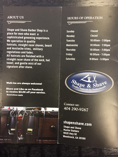 Barber Shop «Shape and Shave Barber Shop», reviews and photos, 9020 GA-92, Woodstock, GA 30189, USA
