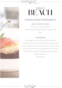 Carte du Ristorante Pizzeria Golf Beach à Punta Ala