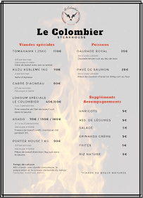 Menu / carte de Le Colombier Steakhouse à Mitry-Mory