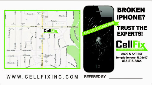 Cell Phone Store «CELLFIX - CELLPHONE REPAIR- TEMPLE TERRACE», reviews and photos, 8892 N 56th St, Temple Terrace, FL 33617, USA