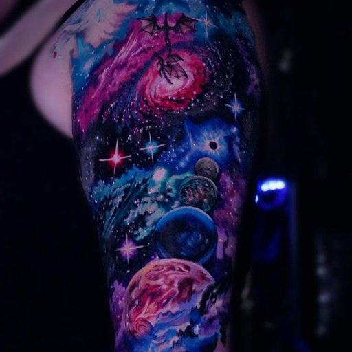 Explore love symbol tattoo ideas, creative tattoo ideas in Tacoma, available at Ghostline Tattoo