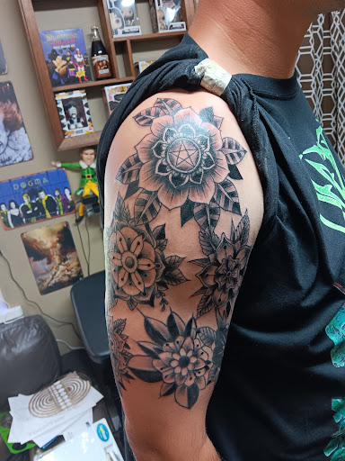 Explore fill in tattoo sleeve ideas, creative tattoo ideas in Angola, available at SafeHouse Ink