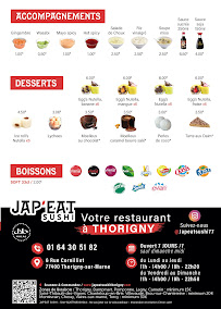 Restaurant de sushis Jap’eat Sushi à Thorigny-sur-Marne (la carte)