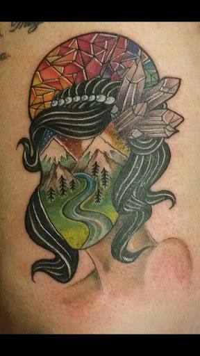 Explore latitude and longitude tattoo ideas, creative tattoo ideas in Denver, available at Nocturnal Tattoo