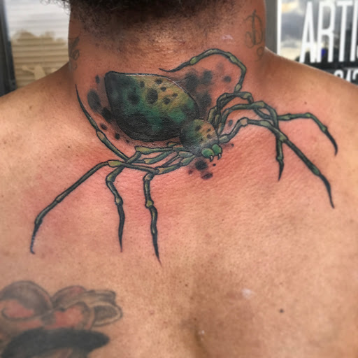 Explore cancer astrology tattoo ideas, creative tattoo ideas in Goose Creek, available at Red Kirin Tattoo