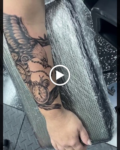 Explore honeycomb tattoo ideas, creative tattoo ideas in North Fort Myers, available at Loyal 2 The Coil Tattoos & Body Piercings