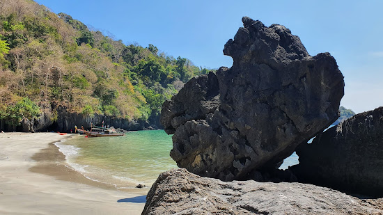 Gray sand beach