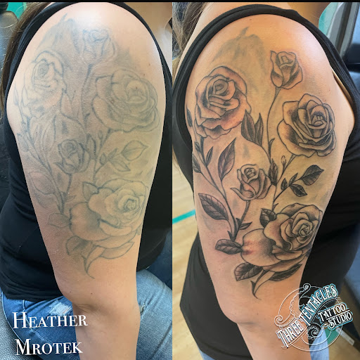 Explore tattoo ideas for memorial of father, creative tattoo ideas in Hayward, available at Three Tentacles Tattoo Studio