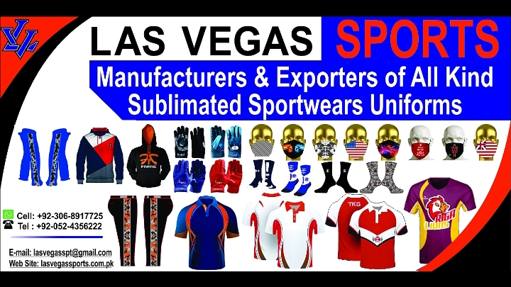 Manufacture and Exporter of all kinds Sublimated Sportswear Uniforms.