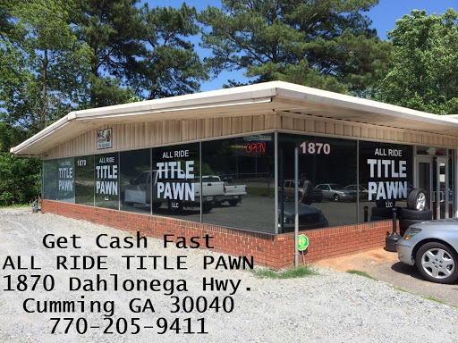All Ride Title Pawn LLC, 1870 Dahlonega Hwy, Cumming, GA 30040, USA, 