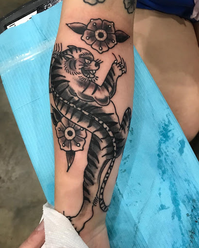 Explore men tattoo ideas leg, creative tattoo ideas in Atlanta, available at Empyrean Tattoo Studio