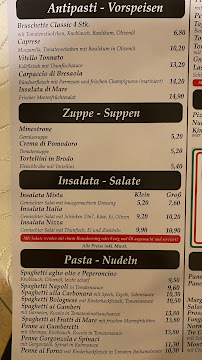 Menu du L'italiano à Baden-Baden