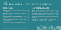 Menu du Le Glacier du Port à Sanary-sur-Mer