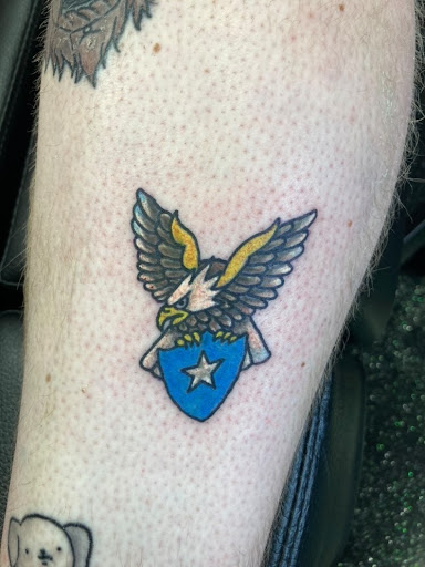 Explore name face tattoo ideas, creative tattoo ideas in Slippery Rock, available at Dinky Dachshund Tattoo Parlor