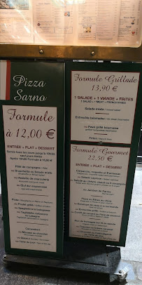 Pizza sarno à Paris menu