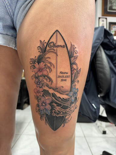 Explore schnauzer tattoo ideas, creative tattoo ideas in Honolulu, available at Sacred Art Tattoo Waikiki