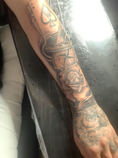 Explore upper arm men tattoo ideas, creative tattoo ideas in Keyport, available at Taboo Tattoos