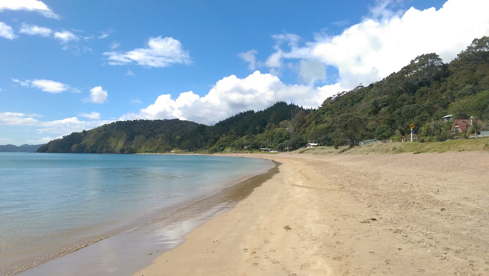 Fotografie cu Oneroa Bay Beach cu nivelul de curățenie înalt