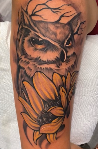 Explore men's family sleeve tattoo ideas, creative tattoo ideas in Uvalde, available at Artistik Kreationz 96
