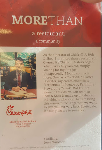 Fast Food Restaurant «Chick-fil-A», reviews and photos, 10652 N 89th Pl, Scottsdale, AZ 85260, USA