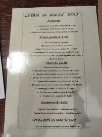 Osteria al Bacaro à Asolo menu