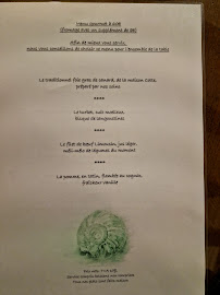 Restaurant français Le Vieux Moulin à Chabanais (le menu)