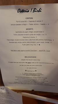 Osteria i Birbi à Perugia menu