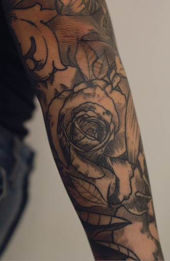 Explore female face tattoo ideas, creative tattoo ideas in Hudson, available at The Bohemian Social Club