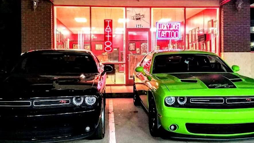 Explore angel forearm tattoo ideas, creative tattoo ideas in Spartanburg, available at Lucky Dice Tattoo Shop Spartanburg