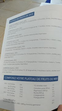 Restaurant de fruits de mer Le Carrelet à Royan (le menu)
