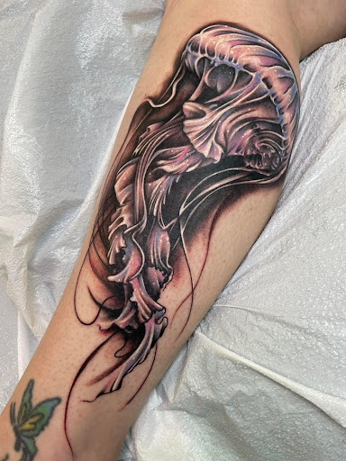 Explore woman face tattoo ideas, creative tattoo ideas in Adrian, available at Good Life Tattoo Co.