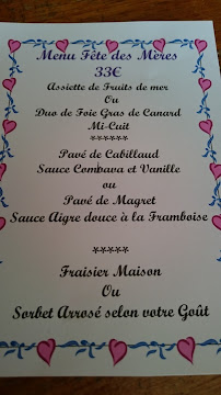 O'Gabier à Rochefort menu