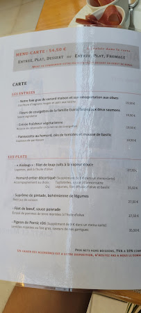 Restaurant Auberge Provençale à Meyreuil (la carte)