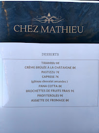 Restaurant Le 20270 Chez Mathieu à Aléria (le menu)