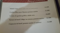 Restaurant de spécialités alsaciennes À La Tête De Lard à Strasbourg (le menu)