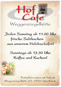 Carte du Hof Cafe Weggenziegelhütte à Spraitbach
