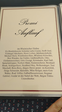 Rheinischer Hafen à Hamburg menu