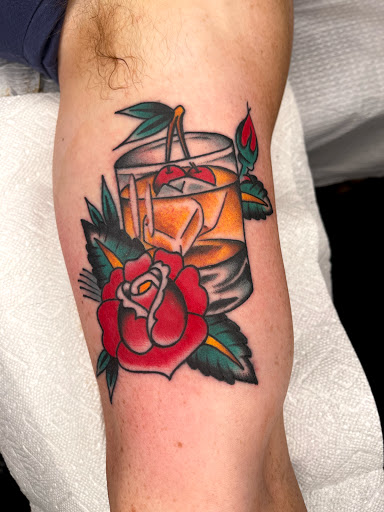 Explore outside forearm tattoo ideas, creative tattoo ideas in Johnson City, available at Gold Cross Tattoo Co.