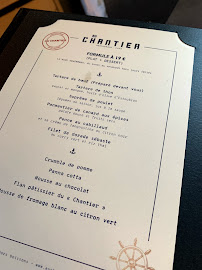 Restaurant français Au Chantier à La Ciotat (le menu)